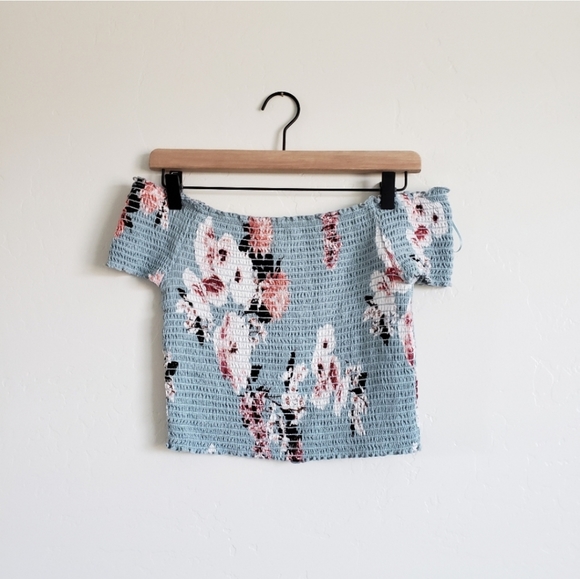 Kendall & Kylie Tops - Kendall & Kylie Floral Smocked Off Shoulder Blouse